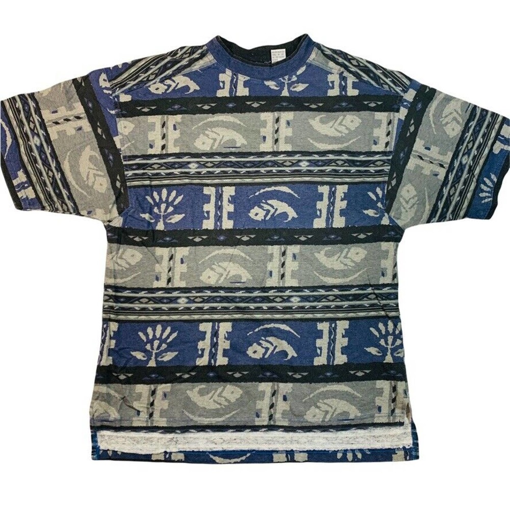 Vintage all over print Native American style pattern t-shirt Medium